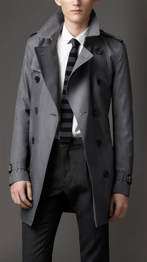 burberry trench slate grey mens|burberry gabardine trench coats men's.